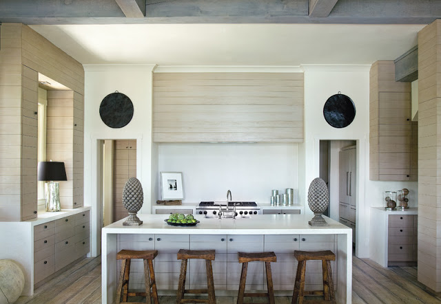 kitchen with wood paneling and abundant integrated storage